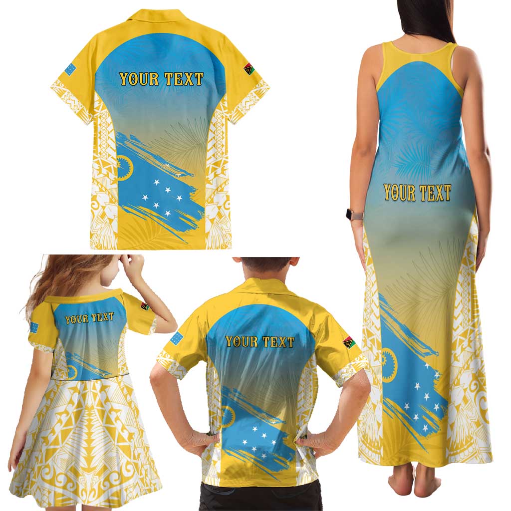 Personalised Vanuatu Sanma Day Family Matching Tank Maxi Dress and Hawaiian Shirt Special Style LT05 - Polynesian Pride