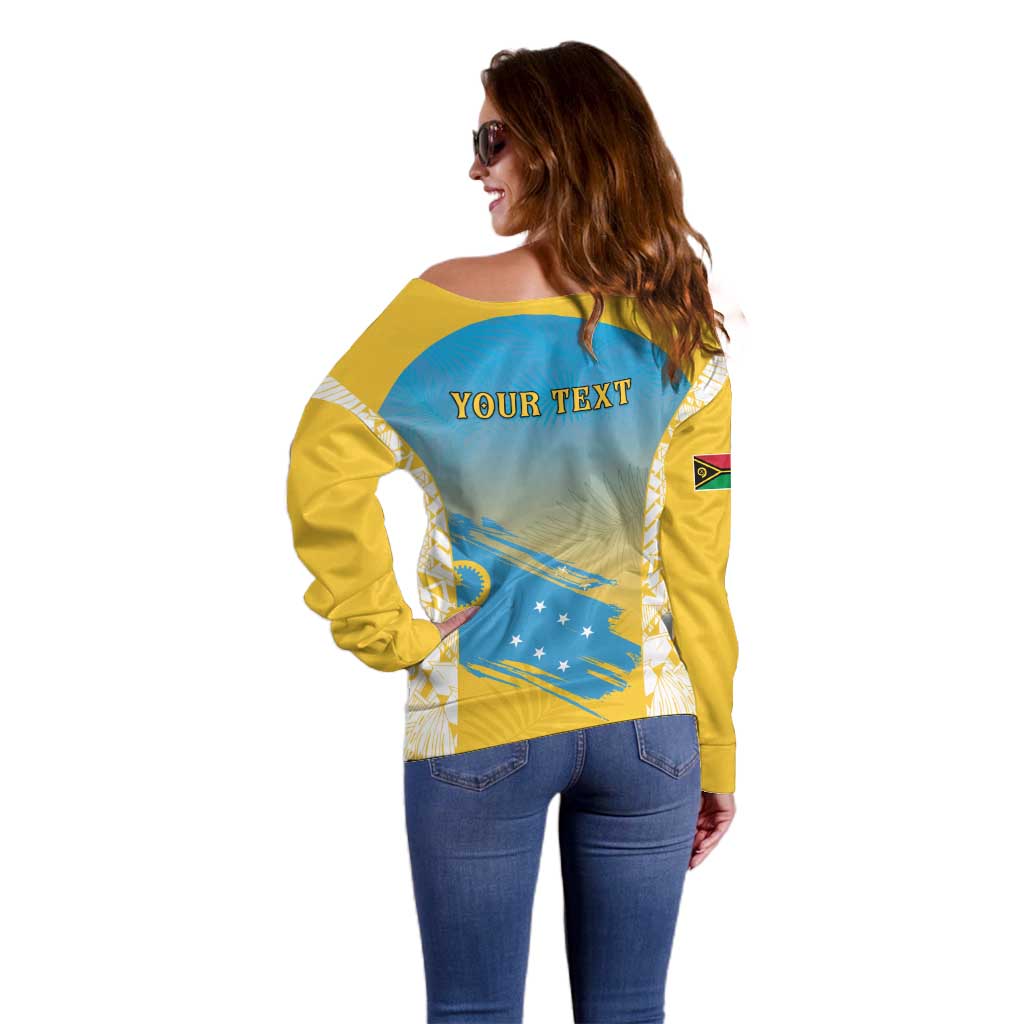 Personalised Vanuatu Sanma Day Off Shoulder Sweater Special Style - Polynesian Pride