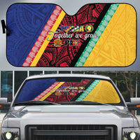 Love Torba PNG Day Auto Sun Shade Together We Grow LT05 Colorful - Polynesian Pride