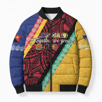 Love Torba PNG Day Bomber Puffer Jacket Together We Grow LT05 Unisex Colorful - Polynesian Pride