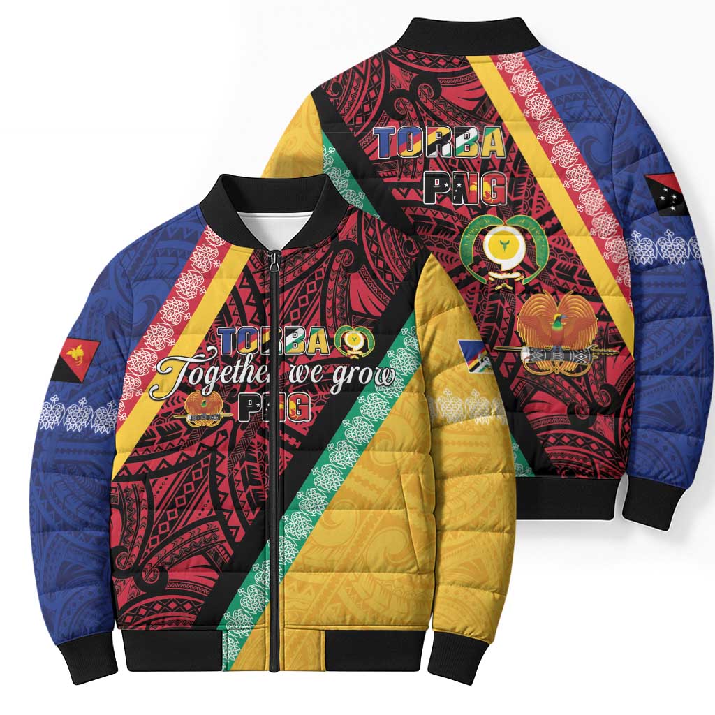 Love Torba PNG Day Bomber Puffer Jacket Together We Grow LT05 - Polynesian Pride