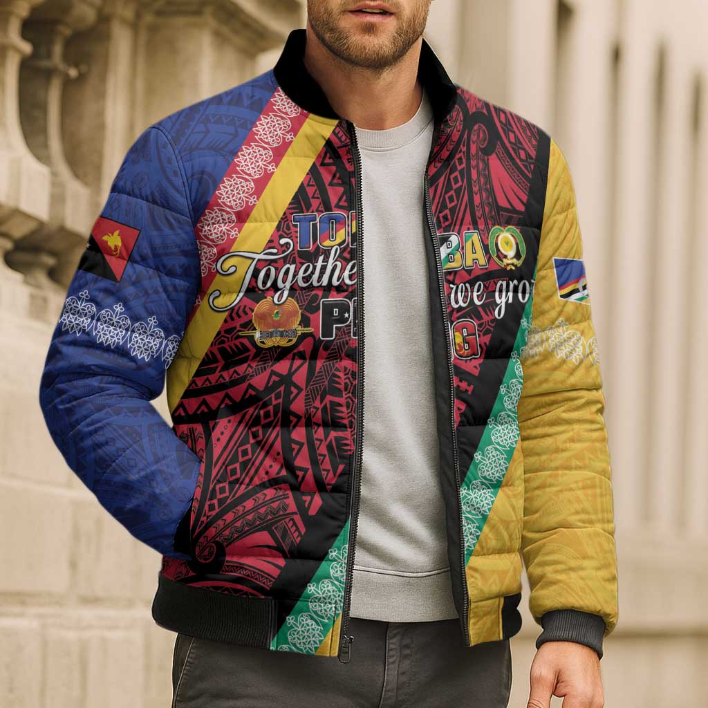 Love Torba PNG Day Bomber Puffer Jacket Together We Grow LT05 - Polynesian Pride