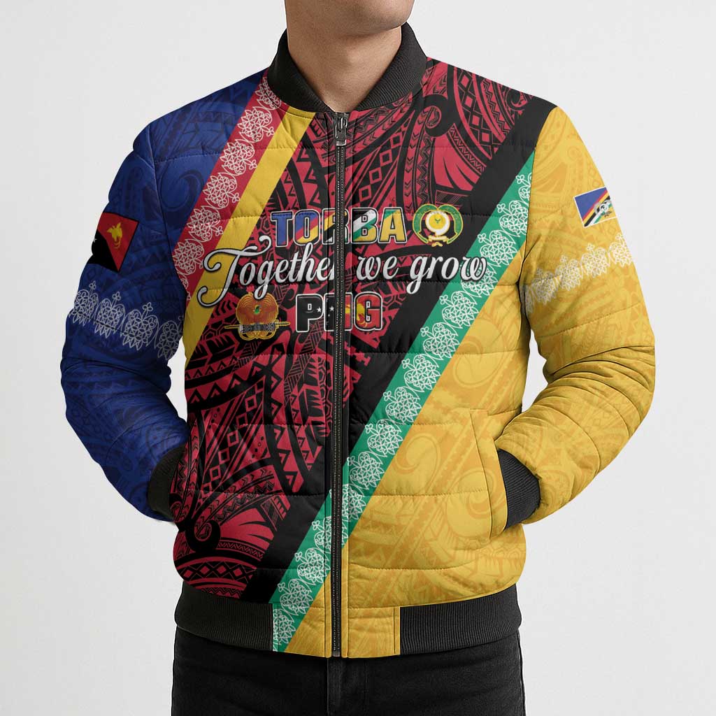 Love Torba PNG Day Bomber Puffer Jacket Together We Grow LT05 - Polynesian Pride