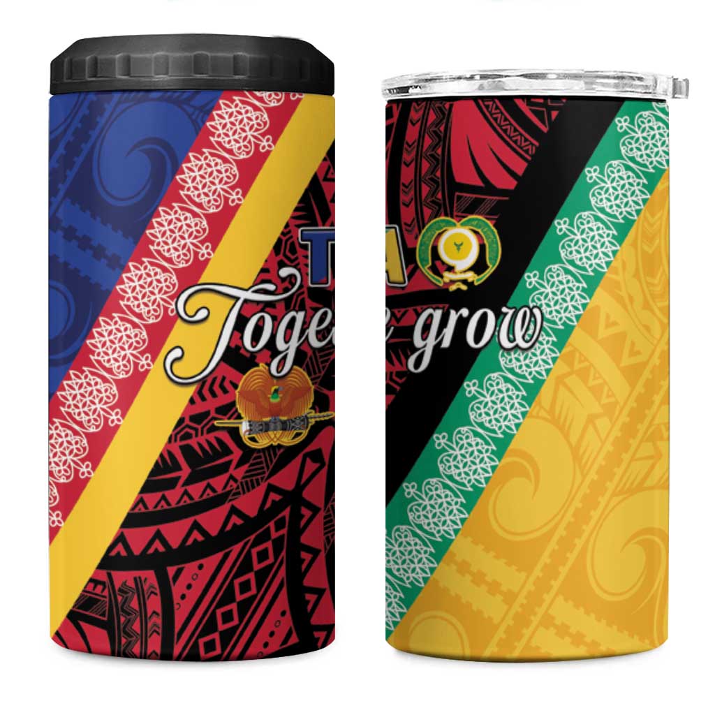 Love Torba PNG Day 4 in 1 Can Cooler Tumbler Together We Grow LT05 One Size: 16 oz Colorful - Polynesian Pride
