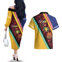 Love Torba PNG Day Couples Matching Off The Shoulder Long Sleeve Dress and Hawaiian Shirt Together We Grow LT05 - Polynesian Pride