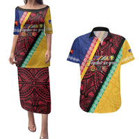 Love Torba PNG Day Couples Matching Puletasi and Hawaiian Shirt Together We Grow LT05 Colorful - Polynesian Pride