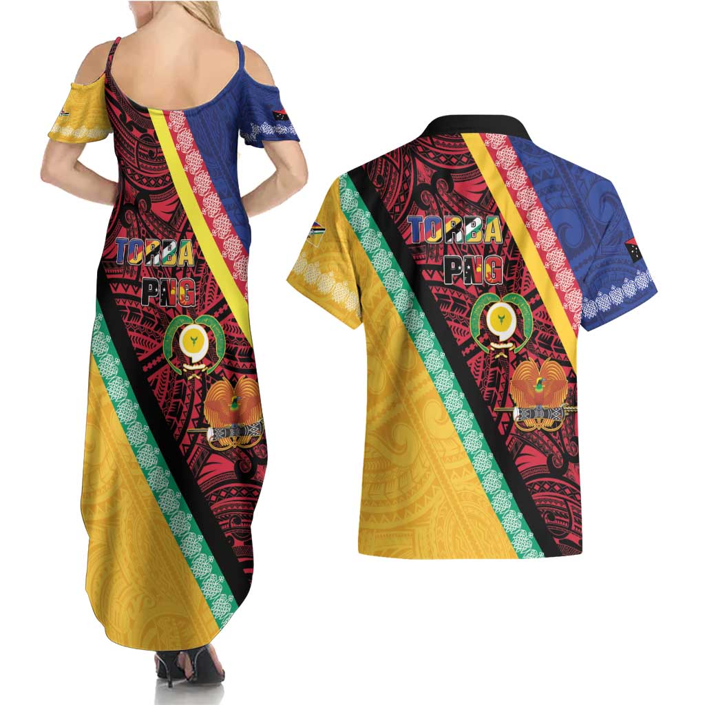 Love Torba PNG Day Couples Matching Summer Maxi Dress and Hawaiian Shirt Together We Grow LT05 - Polynesian Pride