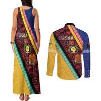 Love Torba PNG Day Couples Matching Tank Maxi Dress and Long Sleeve Button Shirt Together We Grow LT05 - Polynesian Pride