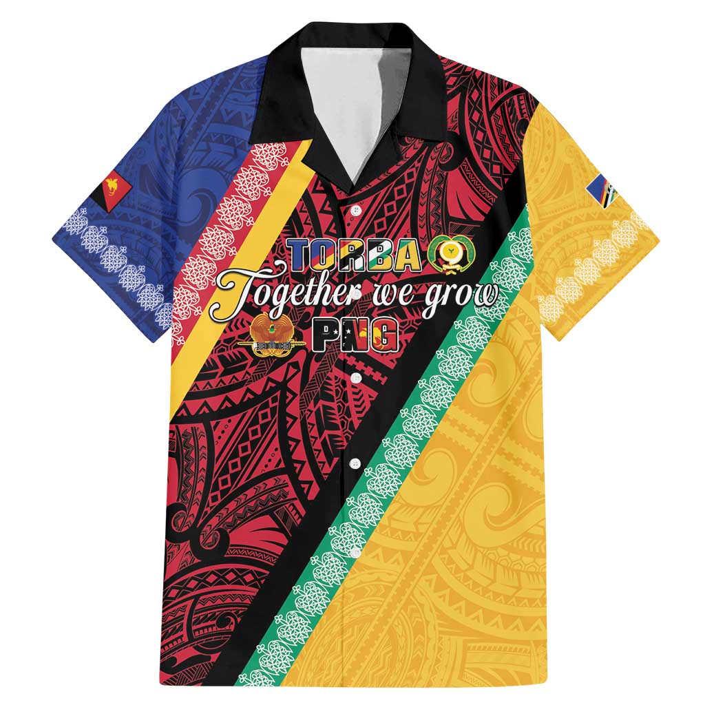 Love Torba PNG Day Family Matching Mermaid Dress and Hawaiian Shirt Together We Grow LT05 Dad's Shirt - Short Sleeve Colorful - Polynesian Pride