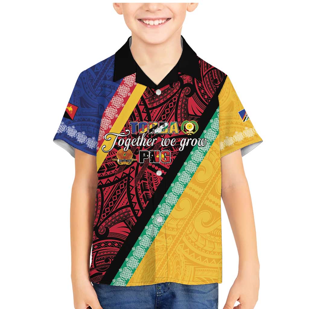 Love Torba PNG Day Family Matching Mermaid Dress and Hawaiian Shirt Together We Grow LT05 Son's Shirt Colorful - Polynesian Pride