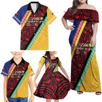 Love Torba PNG Day Family Matching Off Shoulder Maxi Dress and Hawaiian Shirt Together We Grow LT05 - Polynesian Pride