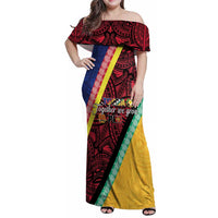 Love Torba PNG Day Family Matching Off Shoulder Maxi Dress and Hawaiian Shirt Together We Grow LT05 Mom's Dress Colorful - Polynesian Pride