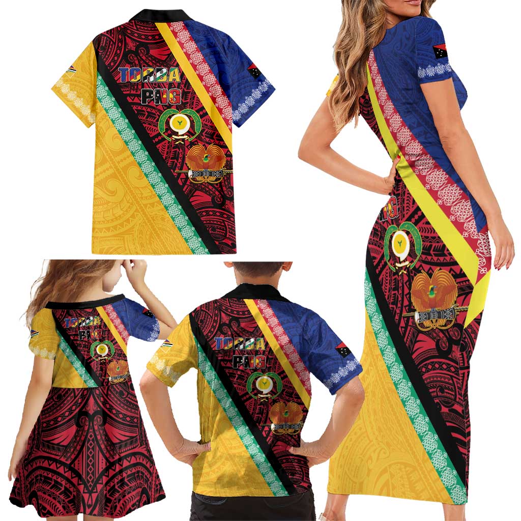 Love Torba PNG Day Family Matching Short Sleeve Bodycon Dress and Hawaiian Shirt Together We Grow LT05 - Polynesian Pride