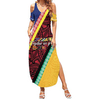 Love Torba PNG Day Family Matching Summer Maxi Dress and Hawaiian Shirt Together We Grow LT05 Mom's Dress Colorful - Polynesian Pride