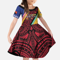 Love Torba PNG Day Family Matching Tank Maxi Dress and Hawaiian Shirt Together We Grow LT05 Daughter's Dress Colorful - Polynesian Pride