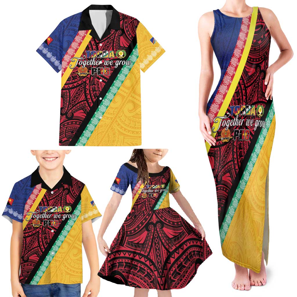 Love Torba PNG Day Family Matching Tank Maxi Dress and Hawaiian Shirt Together We Grow LT05 - Polynesian Pride