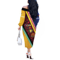 Love Torba PNG Day Off The Shoulder Long Sleeve Dress Together We Grow LT05 - Polynesian Pride