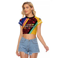 Love Torba PNG Day Raglan Cropped T Shirt Together We Grow LT05 Female Colorful - Polynesian Pride