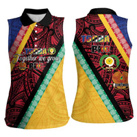 Love Torba PNG Day Women Sleeveless Polo Shirt Together We Grow LT05 - Polynesian Pride
