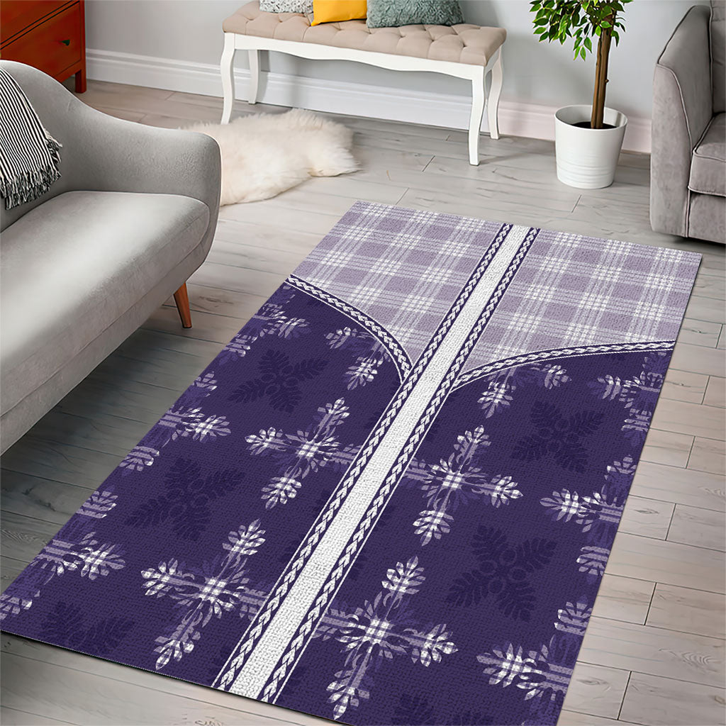 Purple Hawaii Paniolo Quilt Motif Area Rug LT05 - Polynesian Pride