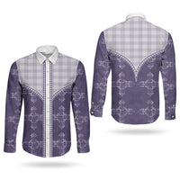 Purple Hawaii Paniolo Quilt Motif Couples Matching Summer Maxi Dress and Long Sleeve Button Shirt LT05 - Polynesian Pride
