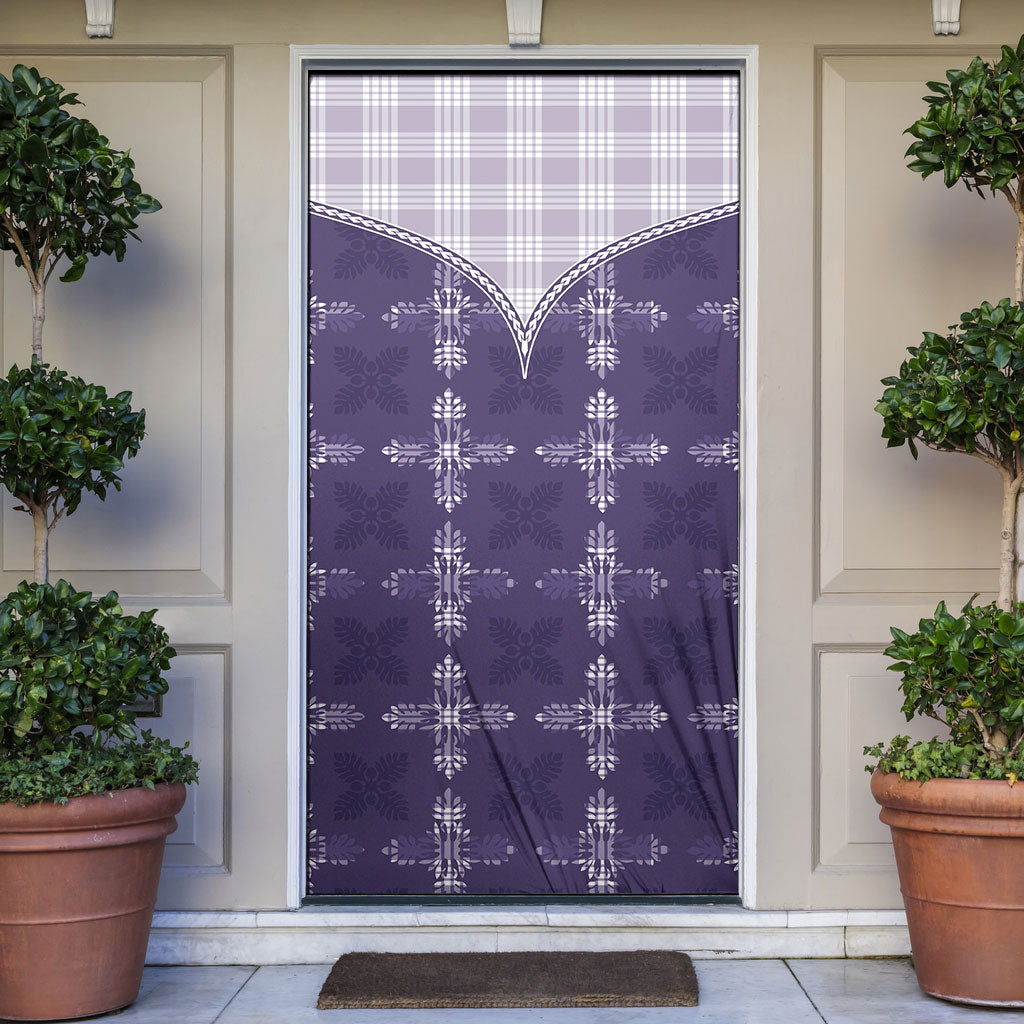 Purple Hawaii Paniolo Quilt Motif Door Cover