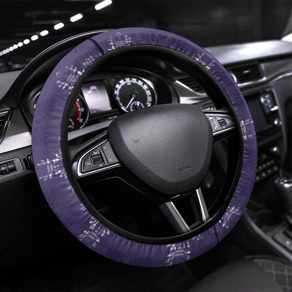 Purple Hawaii Paniolo Quilt Motif Steering Wheel Cover