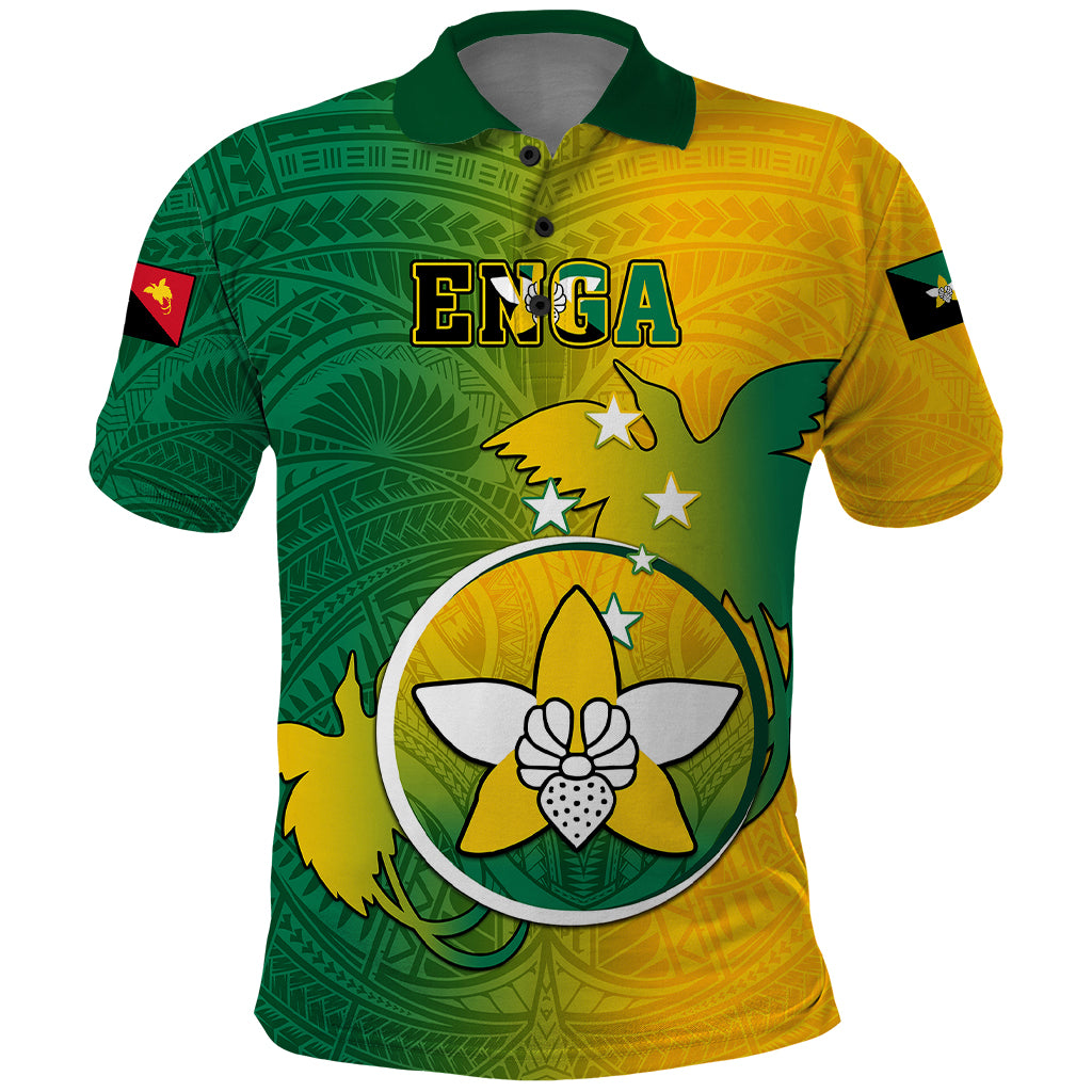 Personalized Papua New Guinea Enga Province Polo Shirt Mix Coat Of Arms Polynesian Pattern LT05 Green - Polynesian Pride