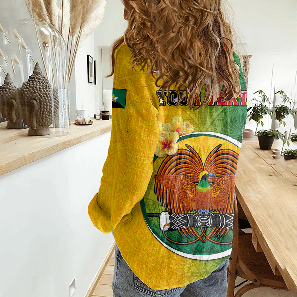 Personalized Papua New Guinea Enga Province Women Casual Shirt Mix Coat Of Arms Polynesian Pattern LT05 - Polynesian Pride