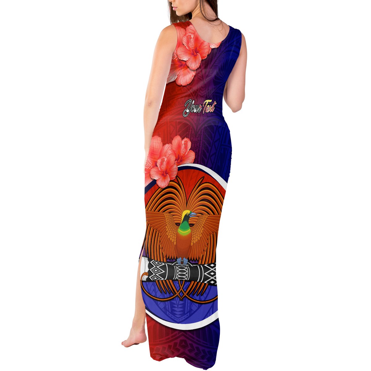 Personalized Papua New Guinea Central Province Tank Maxi Dress Mix Coat Of Arms Polynesian Pattern LT05 - Polynesian Pride