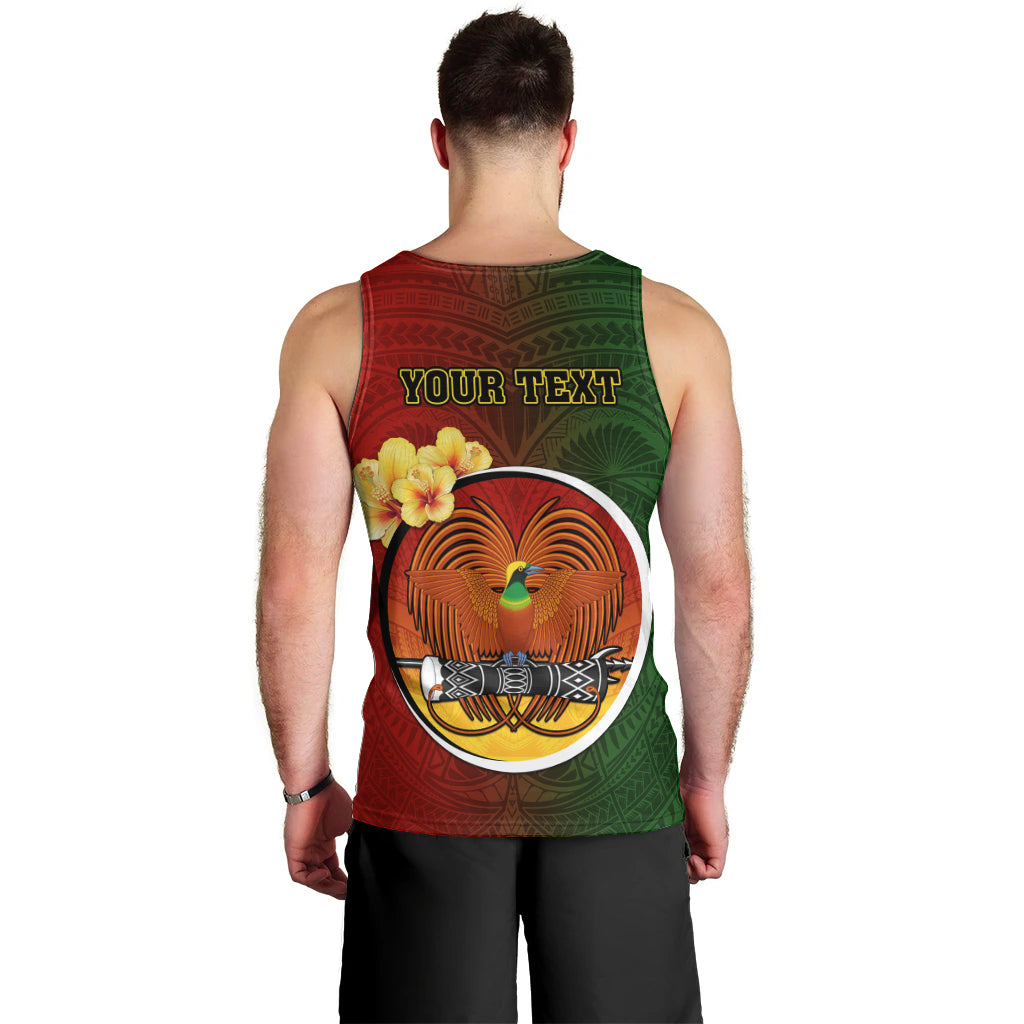 Personalized Papua New Guinea Chimbu Province Men Tank Top Mix Coat Of Arms Polynesian Pattern LT05 - Polynesian Pride