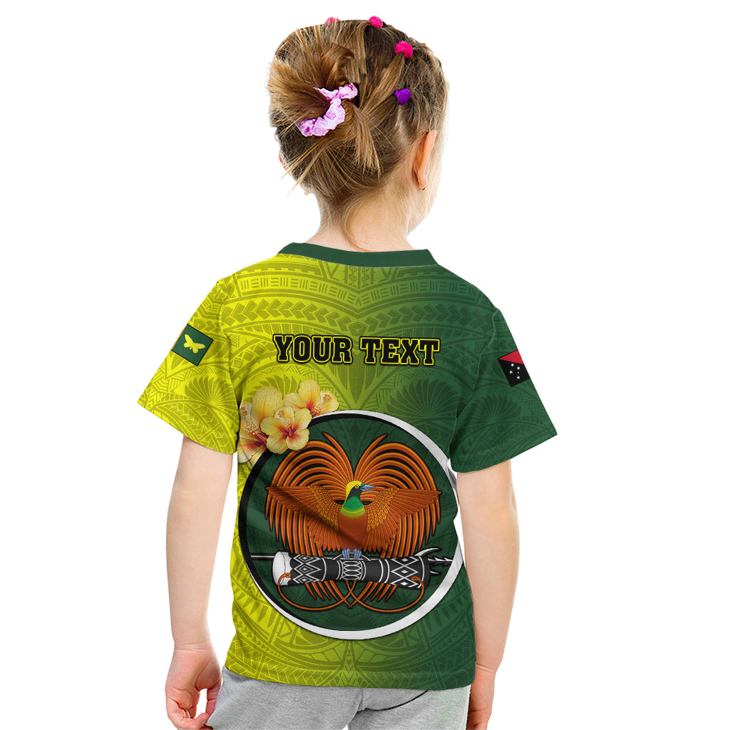 Personalized Papua New Guinea Oro Province Kid T Shirt Mix Coat Of Arms Polynesian Pattern LT05 - Polynesian Pride