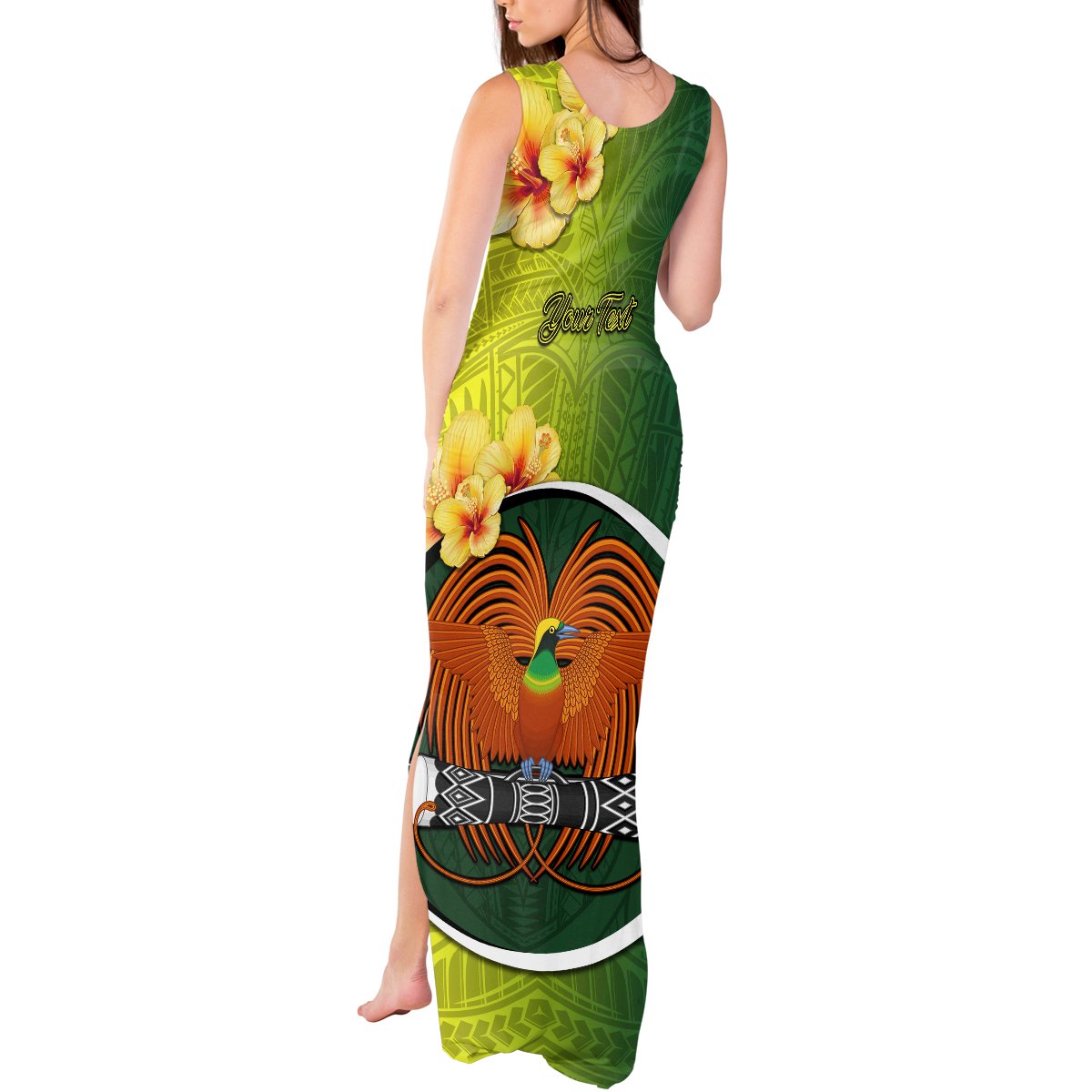 Personalized Papua New Guinea Oro Province Tank Maxi Dress Mix Coat Of Arms Polynesian Pattern LT05 - Polynesian Pride