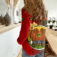 Personalized Papua New Guinea Eastern Highlands Province Women Casual Shirt Mix Coat Of Arms Polynesian Pattern LT05 - Polynesian Pride