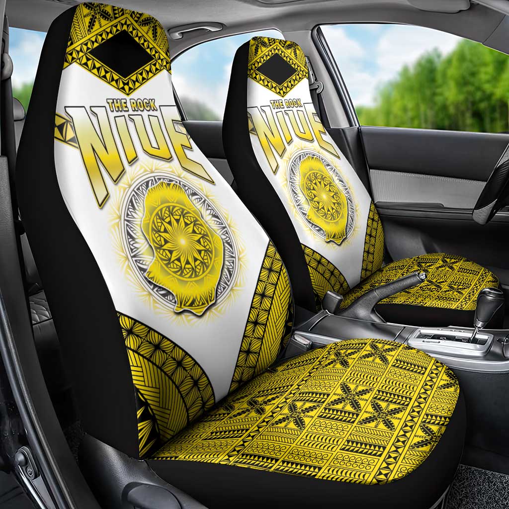 Niue The Rock Of Polynesia Car Seat Cover Peniamina Gospel Day Yellow Version LT05 - Polynesian Pride