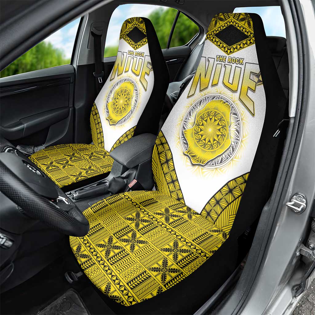 Niue The Rock Of Polynesia Car Seat Cover Peniamina Gospel Day Yellow Version LT05 - Polynesian Pride