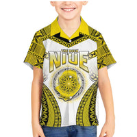Personalised Niue The Rock Of Polynesia Family Matching Mermaid Dress and Hawaiian Shirt Peniamina Gospel Day Yellow Version LT05 Son's Shirt Yellow - Polynesian Pride