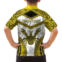 Personalised Niue The Rock Of Polynesia Family Matching Off Shoulder Maxi Dress and Hawaiian Shirt Peniamina Gospel Day Yellow Version LT05 - Polynesian Pride