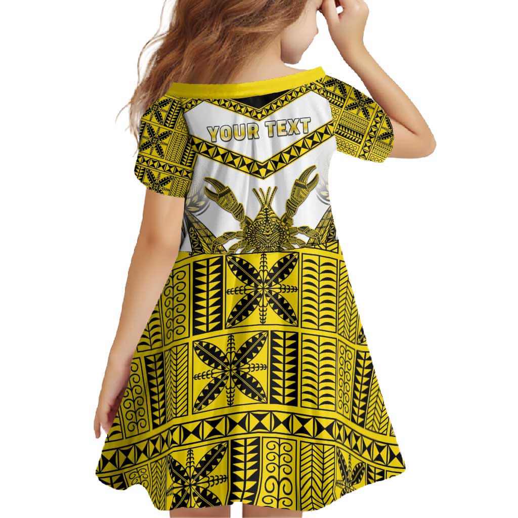 Personalised Niue The Rock Of Polynesia Family Matching Short Sleeve Bodycon Dress and Hawaiian Shirt Peniamina Gospel Day Yellow Version LT05 - Polynesian Pride