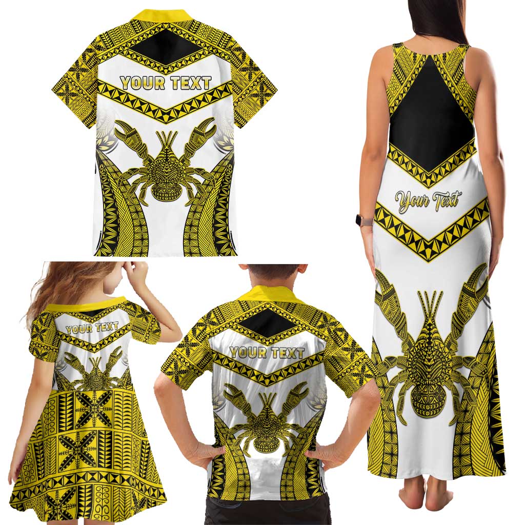 Personalised Niue The Rock Of Polynesia Family Matching Tank Maxi Dress and Hawaiian Shirt Peniamina Gospel Day Yellow Version LT05 - Polynesian Pride