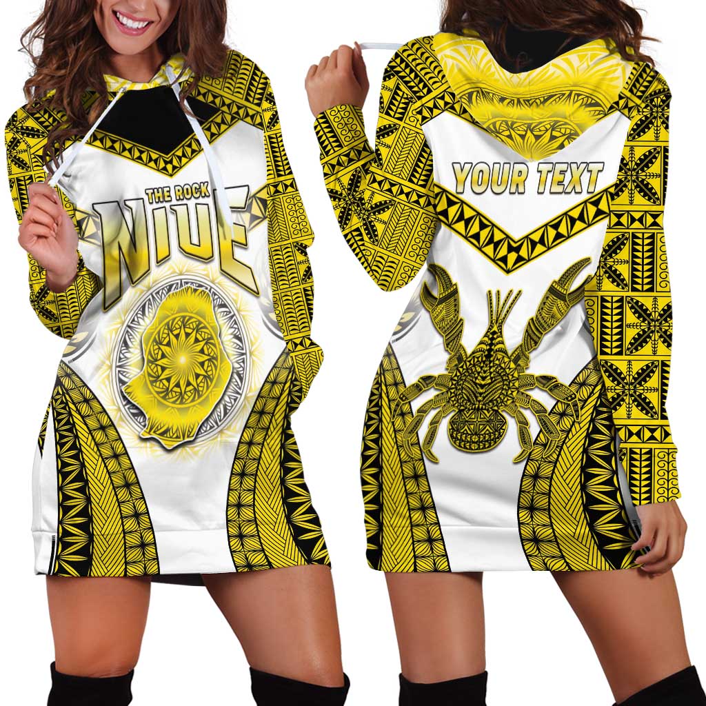 Personalised Niue The Rock Of Polynesia Hoodie Dress Peniamina Gospel Day Yellow Version LT05 - Polynesian Pride