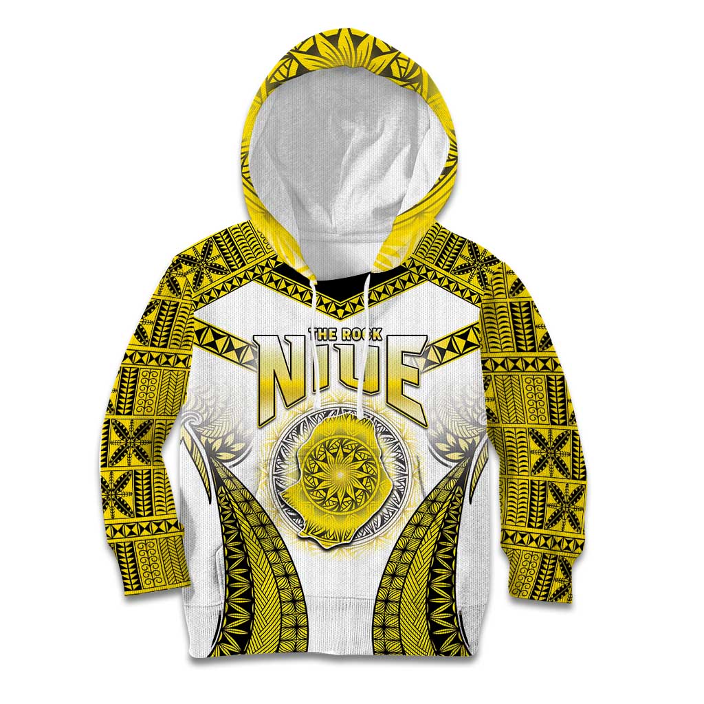 Personalised Niue The Rock Of Polynesia Kid Hoodie Peniamina Gospel Day Yellow Version LT05 Hoodie Yellow - Polynesian Pride