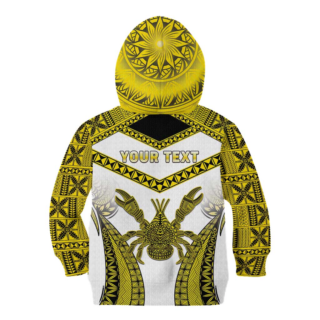 Personalised Niue The Rock Of Polynesia Kid Hoodie Peniamina Gospel Day Yellow Version LT05 - Polynesian Pride