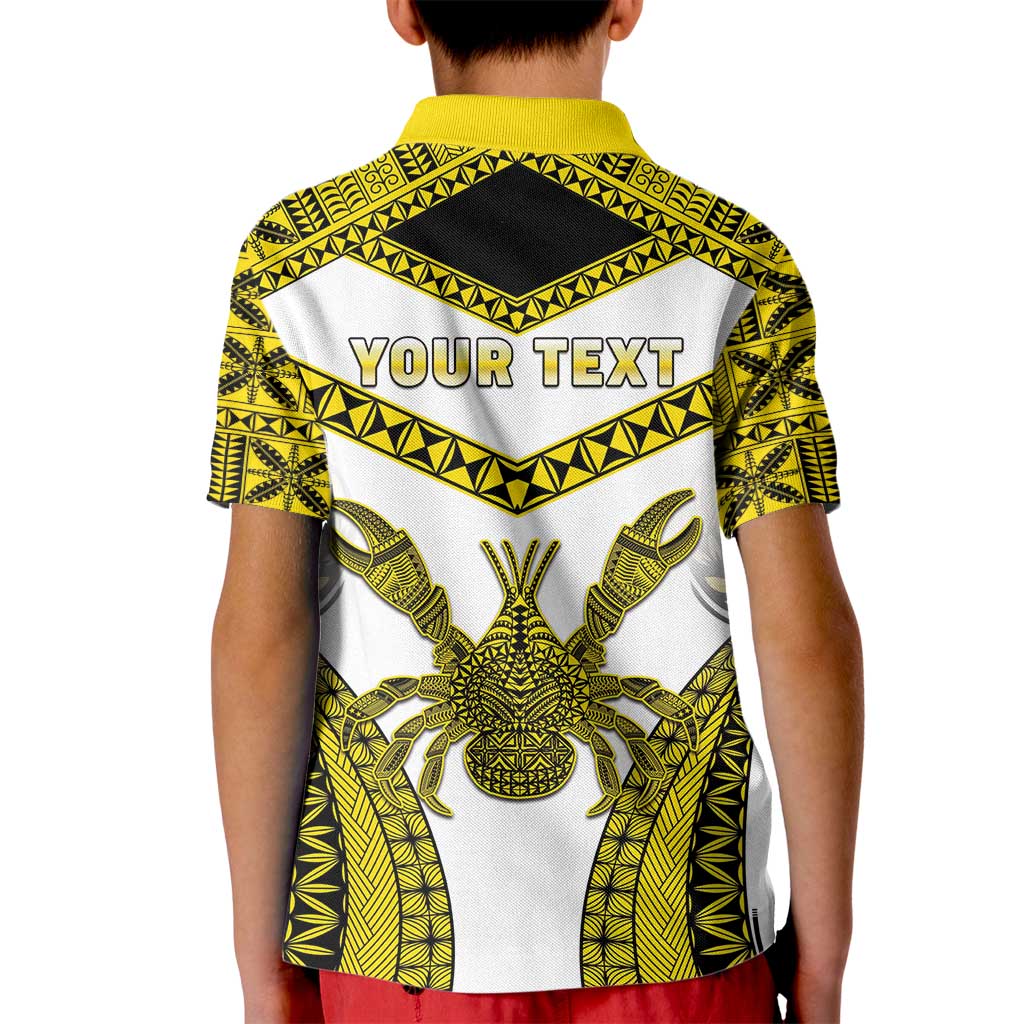 Personalised Niue The Rock Of Polynesia Kid Polo Shirt Peniamina Gospel Day Yellow Version LT05 - Polynesian Pride