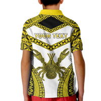 Personalised Niue The Rock Of Polynesia Kid Polo Shirt Peniamina Gospel Day Yellow Version LT05 - Polynesian Pride