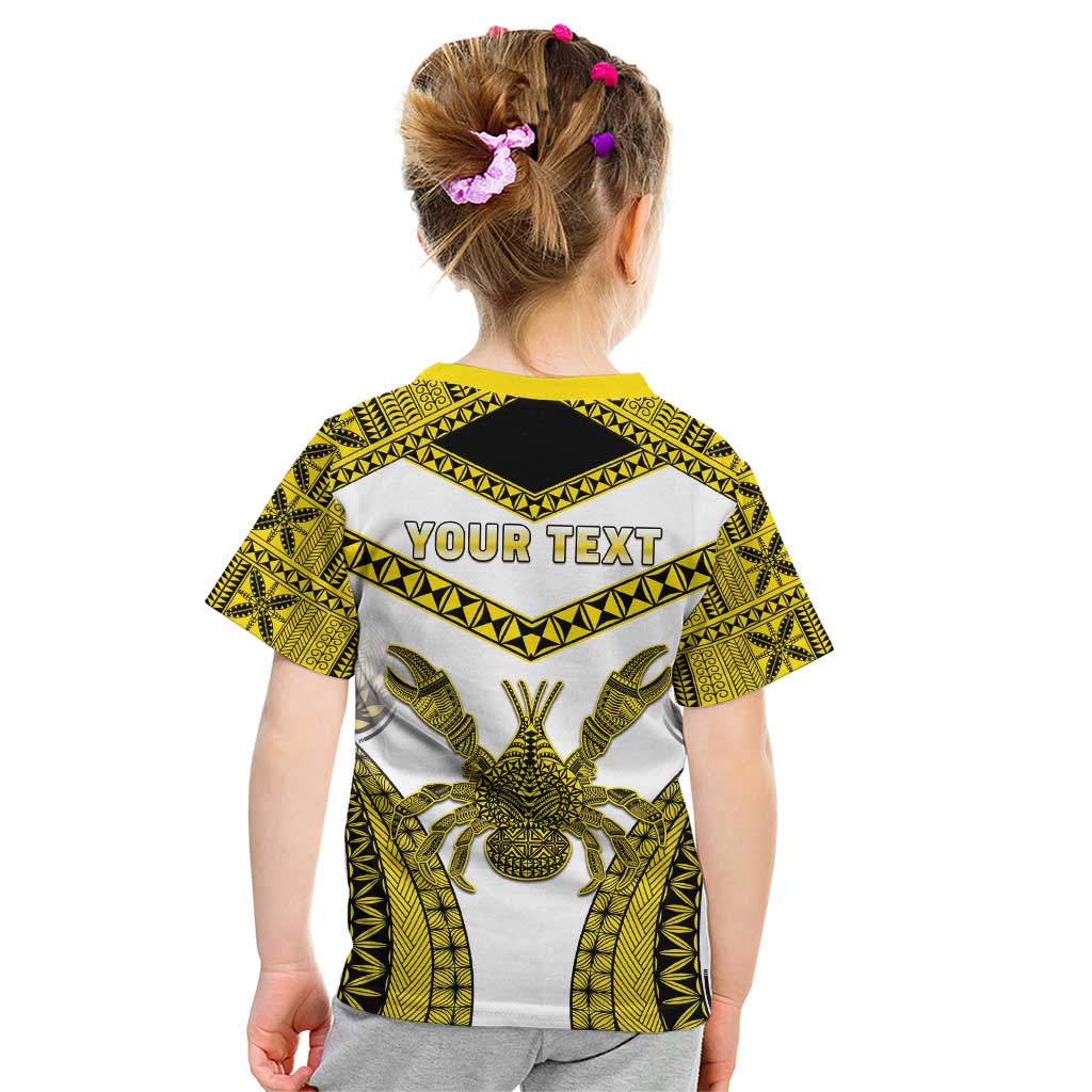 Personalised Niue The Rock Of Polynesia Kid T Shirt Peniamina Gospel Day Yellow Version LT05 - Polynesian Pride