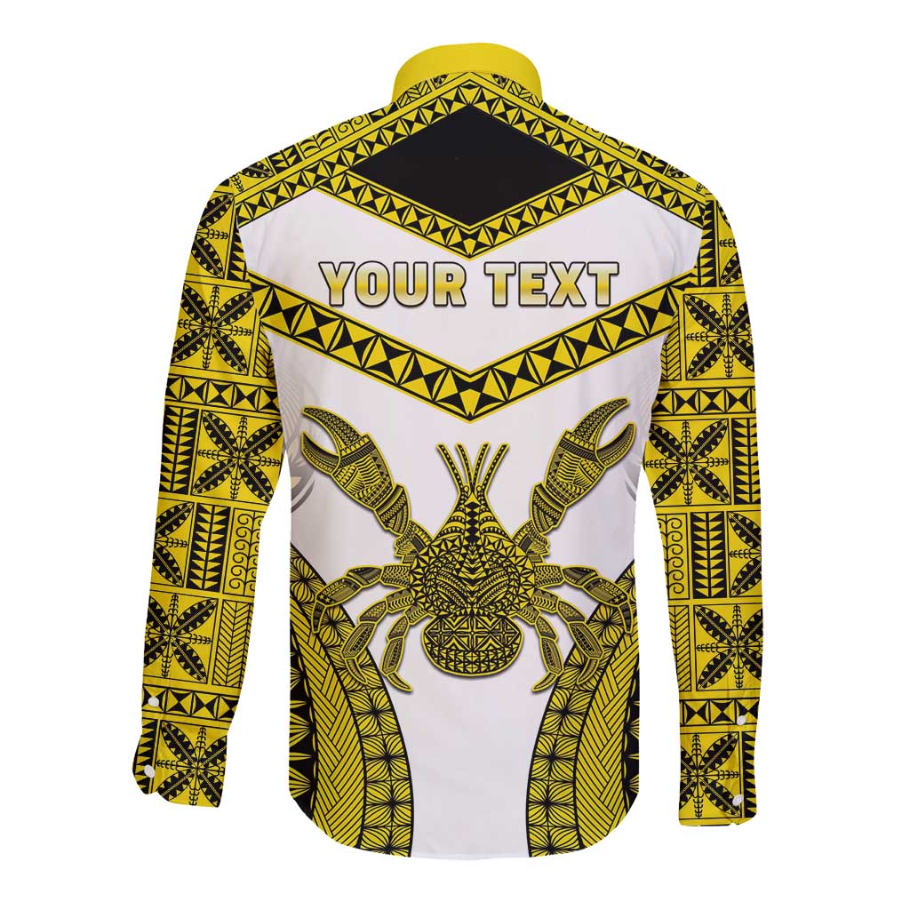 Personalised Niue The Rock Of Polynesia Long Sleeve Button Shirt Peniamina Gospel Day Yellow Version
