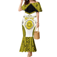 Personalised Niue The Rock Of Polynesia Mermaid Dress Peniamina Gospel Day Yellow Version LT05 Women Yellow - Polynesian Pride