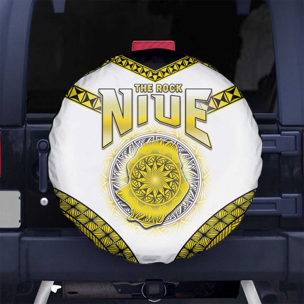 Niue The Rock Of Polynesia Spare Tire Cover Peniamina Gospel Day Yellow Version LT05 - Polynesian Pride