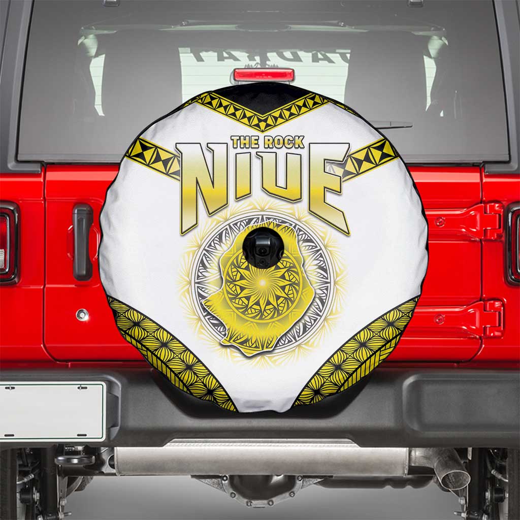 Niue The Rock Of Polynesia Spare Tire Cover Peniamina Gospel Day Yellow Version LT05 - Polynesian Pride